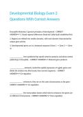 Developmental Biology Exam 2 Questions With Correct Answers 