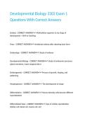 Developmental Biology 3302 Exam 1 Questions With Correct Answers&period;