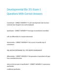 Developmental Bio 351 Exam 1 Questions With Correct Answers 