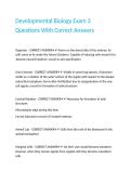Developmental Biology Exam 3 Questions With Correct Answers