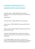 Developmental Biology Exam 4 Questions With Correct Answers