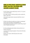 NURS 629 MVU EXAM 1 MARYVILLE EXAM SCRIPT 2026 FULL SOLUTIONS AND ANSWERS ALREADY PASSED