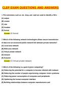 CLEP EXAM &lpar;Latest 2026 &sol; 2027 Update&rpar; Questions and Verified Answers &vert; 100&percnt; Correct &vert; Grade A&plus;