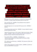 WGU C214 Financial Management COMPLETE EXAM QUESTIONS WITH CORRECT SOLUTIONS&vert;&vert;100&percnt; GUARANTEED PASS&vert;&vert;ALREADY GRADED A&plus;&vert;&vert;UPDATED 2026&sol;2027 SYLLABUS&vert;&vert;<<LATEST VERSION>>