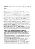 WGU C232 - Introduction to Human Resource Management Study Guide