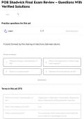 POB Shadwick Final Exam Review &ndash; Questions With Verified Solutions