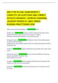 ANCC FNP ACTUAL EXAM NEWEST &vert; COMPLETE  350 QUESTIONS AND CORRECT DETAILED ANSWERS &vert; &lpar;VERIFIED ANSWERS&rpar; &vert; ALREADY GRADED A&plus; ANCC FAMILY NURSING PRACTITIONER 2026 