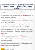 creo certification test - part 1 Questions with  Correct Answers &vert; Updated &lpar;100&percnt; Correct  Answers&rpar; 