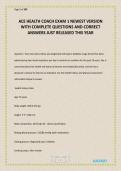 ACE HEALTH COACH EXAM 1 NEWEST VERSION WITH COMPLETE QUESTIONS AND CORRECT ANSWERS JUST RELEASED THIS YEAR