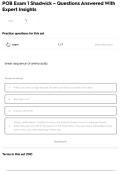 POB Exam 1 Shadwick &ndash; Questions Answered With Expert Insights