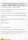 CSE 205 midterm Questions with Correct  Answers &vert; Updated &lpar;100&percnt; Correct Answers&rpar;