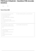 POB Exam 3 Shadwick &ndash; Questions With Accurate Solutions