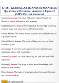 D198 - GLOBAL ARTS AND HUMANITIES  Questions with Correct Answers &vert; Updated  &lpar;100&percnt; Correct Answers&rpar;