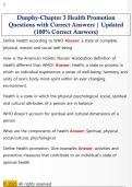 Dunphy-Chapter 3 Health Promotion  Questions with Correct Answers &vert; Updated  &lpar;100&percnt; Correct Answers&rpar;