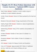 Dunphy Ch 35&colon; Heart Failure Questions with  Correct Answers &vert; Updated &lpar;100&percnt; Correct  Answers&rpar;