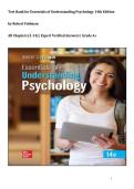 Test Bank for Essentials of Understanding Psychology 14th Edition  by Robert Feldman &vert; All Chapters &lpar;1-14&rpar; &vert; Expert Verified Answers &vert; Grade A&plus;