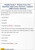 Dunphy Exam 2 - Primary Care&colon; Test  Questions with Correct Answers &vert; Updated  &lpar;100&percnt; Correct Answers&rpar; 