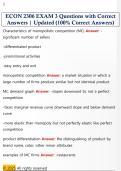 ECON 205 Exam 3 Questions with Correct  Answers &vert; Updated &lpar;100&percnt; Correct Answers&rpar;