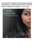 Test Bank For Essentials of Abnormal Psychology 8th Edition By V&period; Mark Durand&semi; David H&period; Barlow&semi; Stefan G&period; Hofmann&vert; 9781337619370&vert; All Chapters 1-14&vert; LATEST