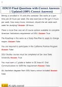 EDCO Final Questions with Correct Answers  &vert; Updated &lpar;100&percnt; Correct Answers&rpar;