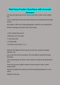Med-Surg Practice Questions with Accurate Answers