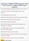 Epic Basics&sol;AMBULATORY Questions with  Correct Answers &vert; Updated &lpar;100&percnt; Correct  Answers&rpar;