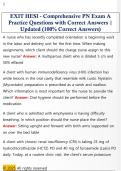 EXIT HESI -PN Exam A PRACTICE  Questions with Correct Answers &vert; Updated  &lpar;100&percnt; Correct Answers&rpar;