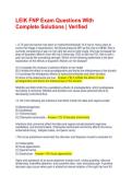 LEIK FNP Exam Questions With Complete Solutions &vert; Verified