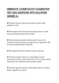 MINNESOTA COSMETOLOGY EXAMINATION TEST 2026 QUESTIONS WITH SOLUTIONS GRADED A&plus;