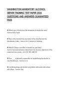 WASHINGTON MANDATORY ALCOHOL SERVER TRAINING TEST PAPER 2026 QUESTIONS AND ANSWERS