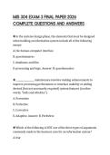 MIS 304 EXAM 3 FINAL PAPER 2026 COMPLETE QUESTIONS AND ANSWERS
