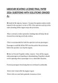 MISSOURI BOATING LICENSE FINAL PAPER 2026 QUESTIONS WITH SOLUTIONS GRADED A&plus;