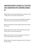 MISSOURI BOATING LICENSE FULL SOLUTION 2026 QUESTIONS WITH ANSWERS GRADED A&plus;