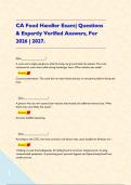 CA Food Handler Exam&vert; Questions & Expertly Verified Answers&comma; For 2026 &vert; 2027&period;