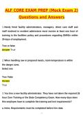 ALF CORE BUNDLED EXAMS&sol;TESTS ALF Core Exam Prep &lpar;mock Exam 2&rpar; &lpar;Latest 2026 &sol; 2027 Update&rpar; Questions and Verified Answers 100&percnt; Correct Grade A&plus; ALF CORE Exam Practice Questions & Administrator Training Prep 2026&comma; Florida Assisted Living Facility CORE Exam 