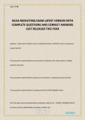 NCAA RECRUITING EXAM LATEST VERSION WITH COMPLETE QUESTIONS AND CORRECT ANSWERS JUST RELEASED THIS YEAR