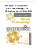 Introductory Clinical Pharmacology &lpar;12th Edition&rpar; &ndash; Susan Ford &ndash; Complete Nursing Test Bank with Answers All Chapters 1-54