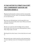 NY DMV MOTORCYCLE PERMIT EXAM SCRIPT 2026 COMPREHENSIVE QUESTIONS AND SOLUTIONS GRADED A&plus;