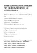 NY DMV MOTORCYCLE PERMIT EXAMINATION TEST 2026 COMPLETE QUESTIONS AND ANSWERS GRADED A&plus;