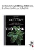 Campbell Biology 9th Edition Test Bank   by Jane Reece&comma; Lisa Urry&comma; and Michael Cain&vert;ISBN&colon;9780321558237 