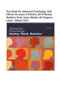 Test Bank For Abnormal Psychology 18th Edition By James N Butcher&comma; Jill M Hooley&comma; Matthew Nock&comma; Susan Mineka All Chapters LATEST