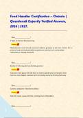 Food Handler Certification &ndash; Ontario &vert; Questions& Expertly Verified Answers&comma; 2026 &vert; 2027&period;    