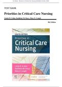 Test Bank - Priorities in Critical Care Nursing 8th Edition &lpar;Urden&comma; 2020&rpar; Chapter 1-27 &vert; All Chapters with Answers and Rationales