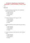 Test Bank&colon; Asking Questions About Cultural Anthropology&colon; A Concise Introduction &lpar;3rd Edition&rpar; &ndash; Welsch & Vivanco