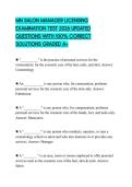 MN SALON MANAGER LICENSING EXAMINATION TEST 2026 UPDATED QUESTIONS WITH 100&percnt; CORRECT SOLUTIONS GRADED A&plus;