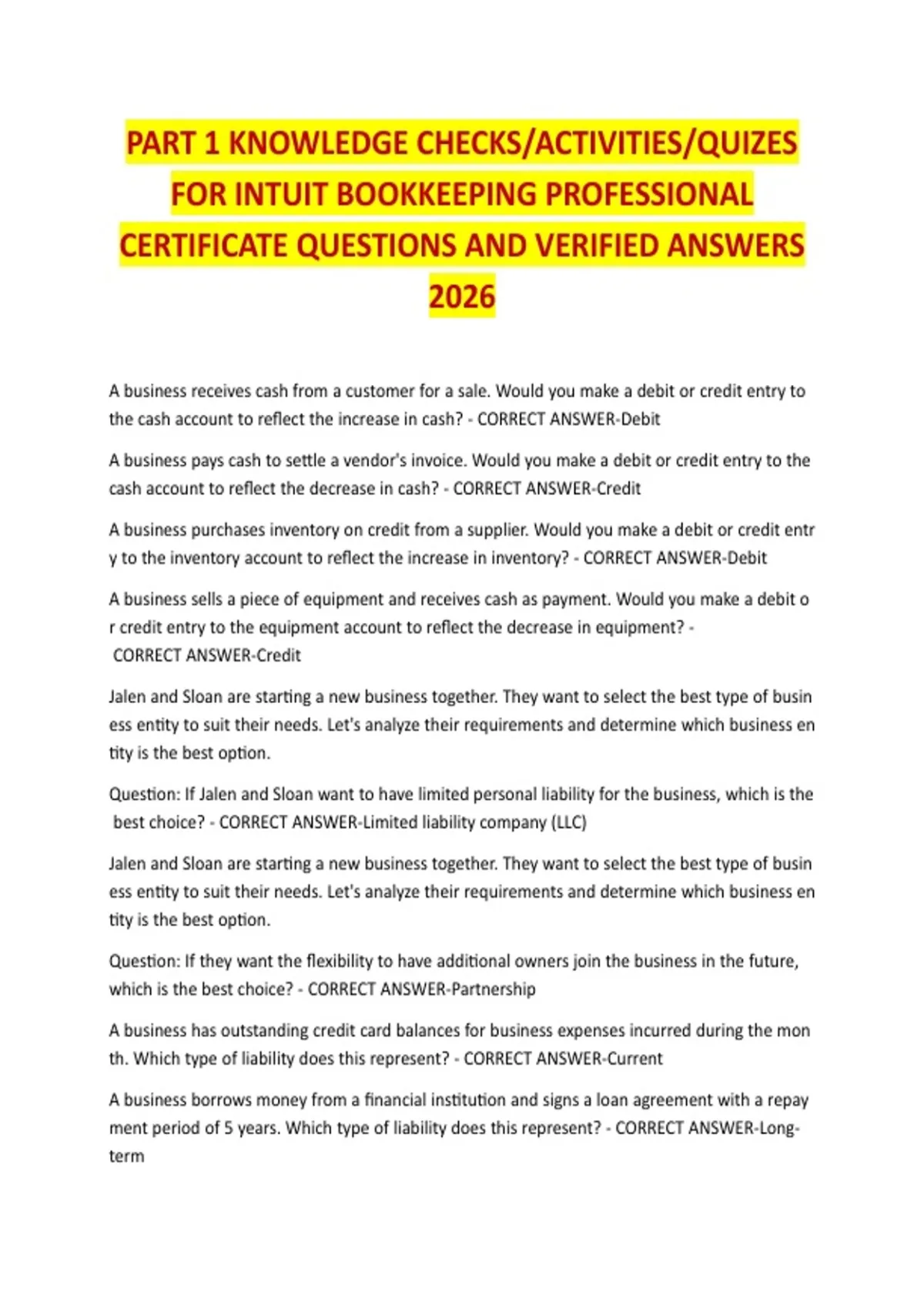 PART 1 KNOWLEDGE CHECKS EXAMS UPDATES 2026 - NASE - Stuvia US