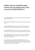 NURSING  1010 exam 2 2025&sol;2026 complete  questions with correct detailed answers &vert; brand  new version&excl;&excl;&vert;&vert;ALREADY GRADED A&plus;&vert;&vert; 