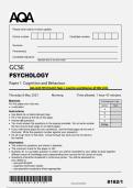 AQA GCSE PSYCHOLOGY Paper 1 Cognition and Behaviour QP MAY 2025 