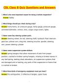 CDL Class B Quiz Questions Exam &lpar;Latest 2026 &sol; 2027 Update&rpar; Questions and Verified Answers &vert; 100&percnt; Correct &vert; Grade A&plus;