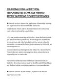 OKLAHOMA LEGAL AND ETHICAL RESPONSIBILITIES EXAM 2026 PREMIUM REVIEW QUESTIONS CORRECT RESPONSES
